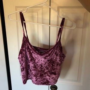 Purple velvet UO tank top